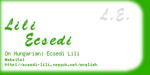 lili ecsedi business card